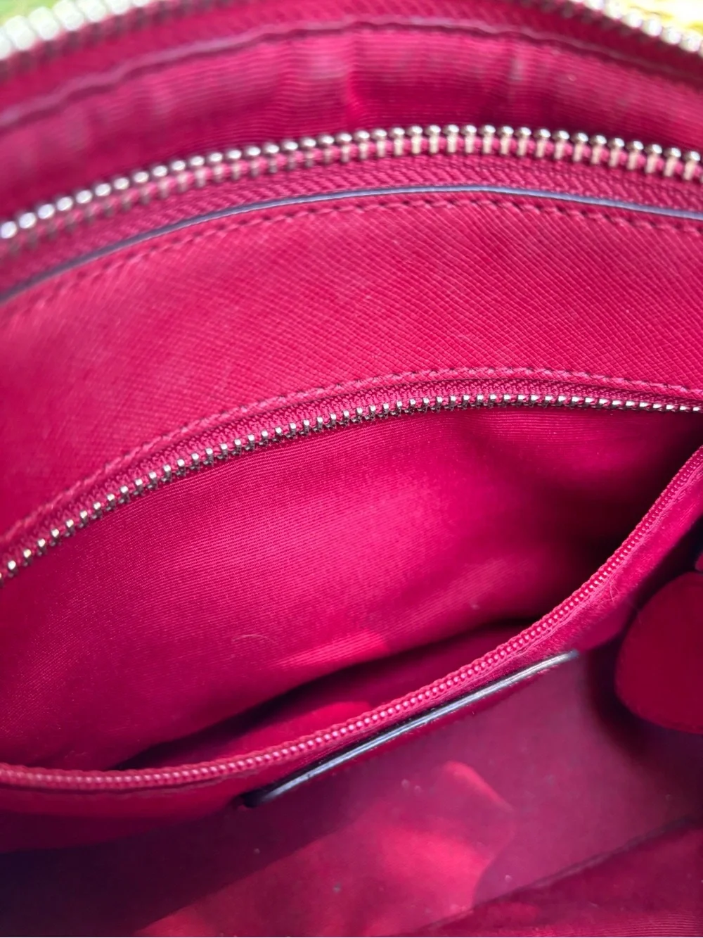 Coach Outlet Dark Red Leather Satchel/ Shoulder Bag with Charm - Picture 7 of 10